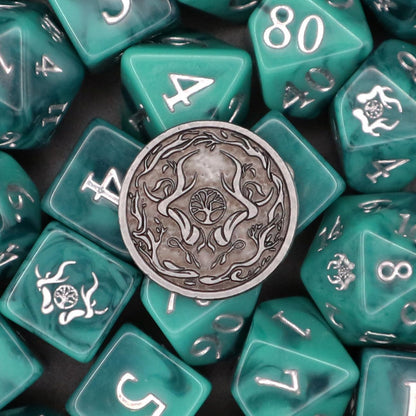 Polyhedral Dice Set - 8pcs Druid Dice Set for DnD, Pathfinder & Tabletop RPGs