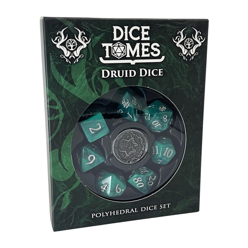 Polyhedral Dice Set - 8pcs Druid Dice Set for DnD, Pathfinder & Tabletop RPGs