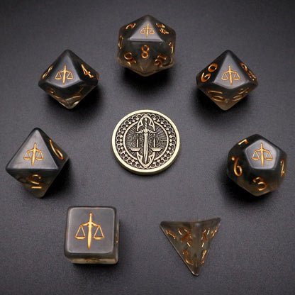 Polyhedral Dice Set - 8pcs Paladin Dice Set for DnD, Pathfinder & Tabletop RPGs