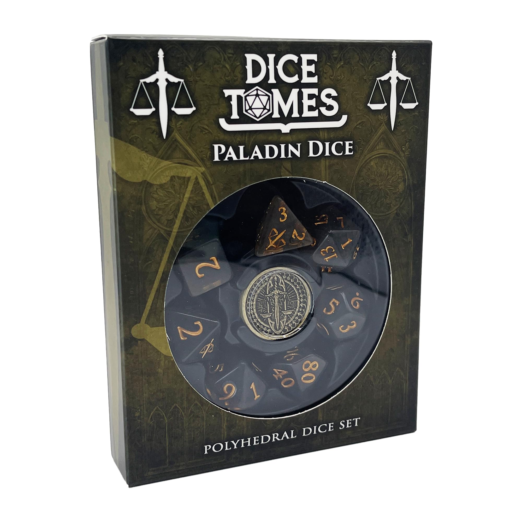 Polyhedral Dice Set - 8pcs Paladin Dice Set for DnD, Pathfinder & Tabletop RPGs