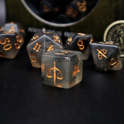 Polyhedral Dice Set - 8pcs Paladin Dice Set for DnD, Pathfinder & Tabletop RPGs