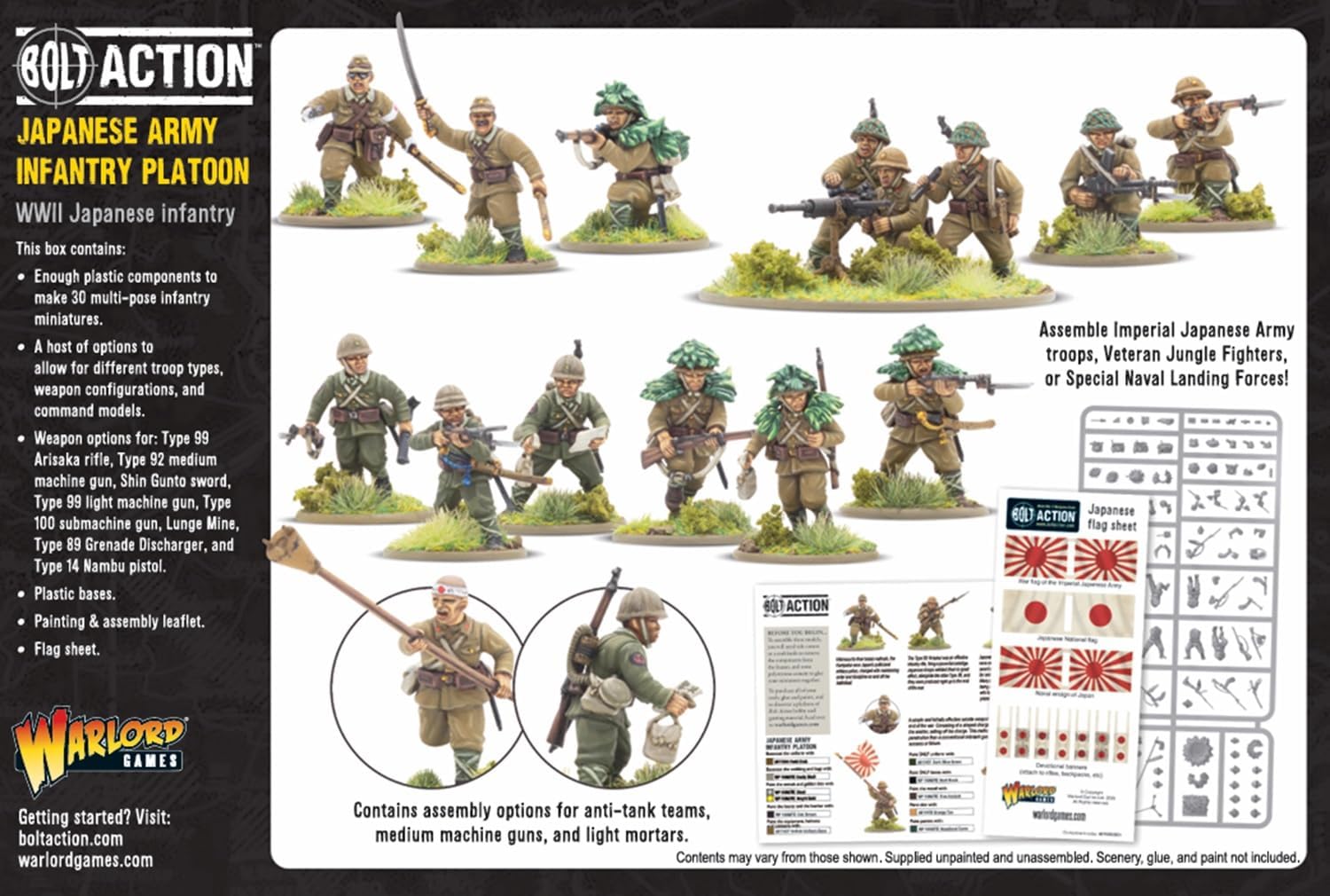 Warlord Games Japanese Army Infantry Platoon - 28mm Scale Plastic Miniatures for Bolt Action Highly Detailed World War 2 Miniatures