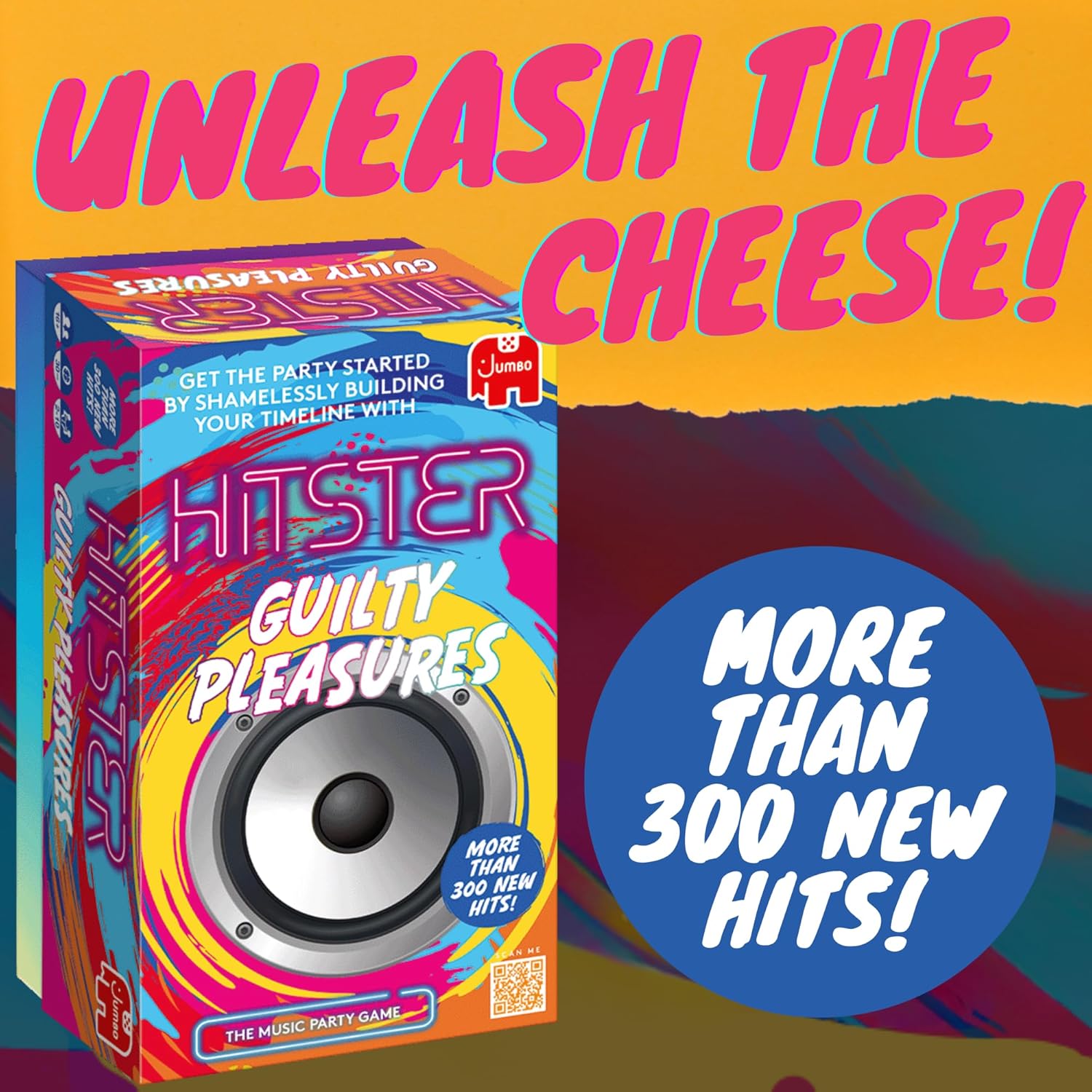 Hitster Guilty Pleasures - The Music Party Board, Card & Quiz Game for Your Most Loved & Cheesy Tunes - 300+ New Songs - Guess the Song, Year & Artist - Adult & Family Games, 2-10 Players - Jumbo (UK