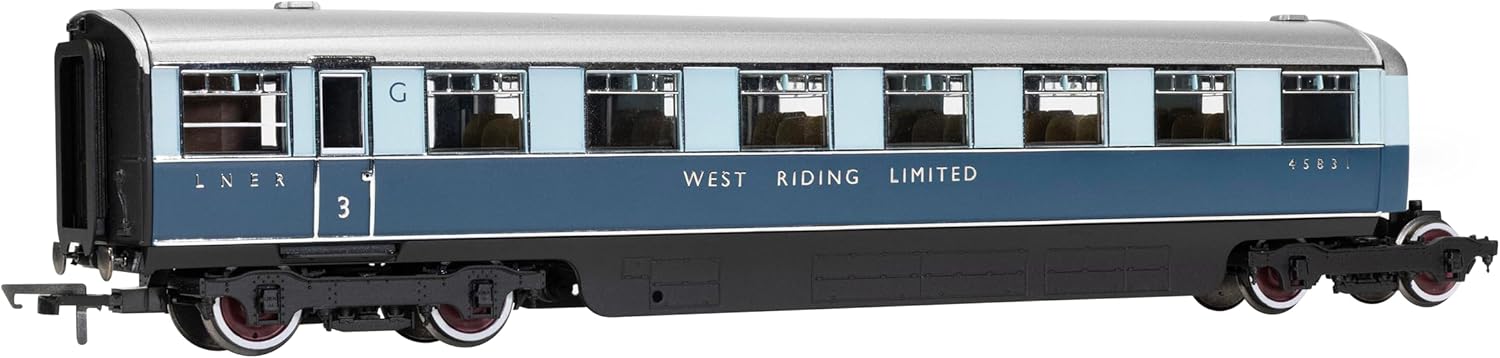 Hornby R40480 LNER West Riding Limited Open Third & Brake Third Articulated Coach pack, Railway - Rolling Stock, for ages 14+ Years