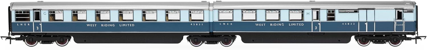 Hornby R40480 LNER West Riding Limited Open Third & Brake Third Articulated Coach pack, Railway - Rolling Stock, for ages 14+ Years