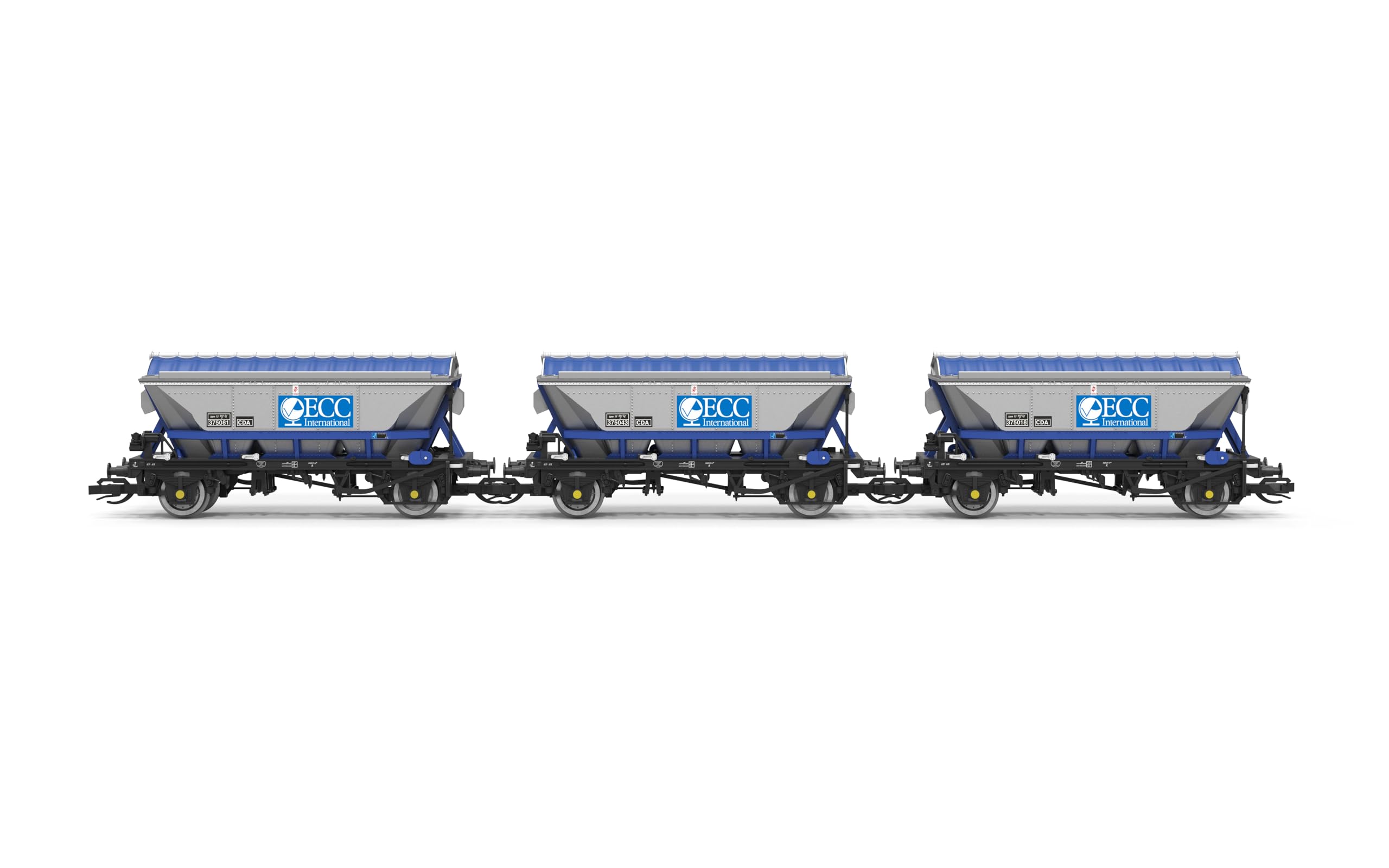 Hornby TT:120 TT6049 CDA Hopper, ECC, No.375081, 375043, 375018, Triple Pack Wagons Model Railway