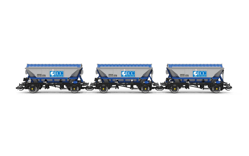Hornby TT:120 TT6049 CDA Hopper, ECC, No.375081, 375043, 375018, Triple Pack Wagons Model Railway