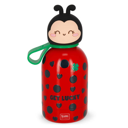 Legami - Hot&Cold BFF Ladybug Kids Thermos Flask Double Walled 18/8 Stainless Steel Airtight Keeps Warm for 12 Hours