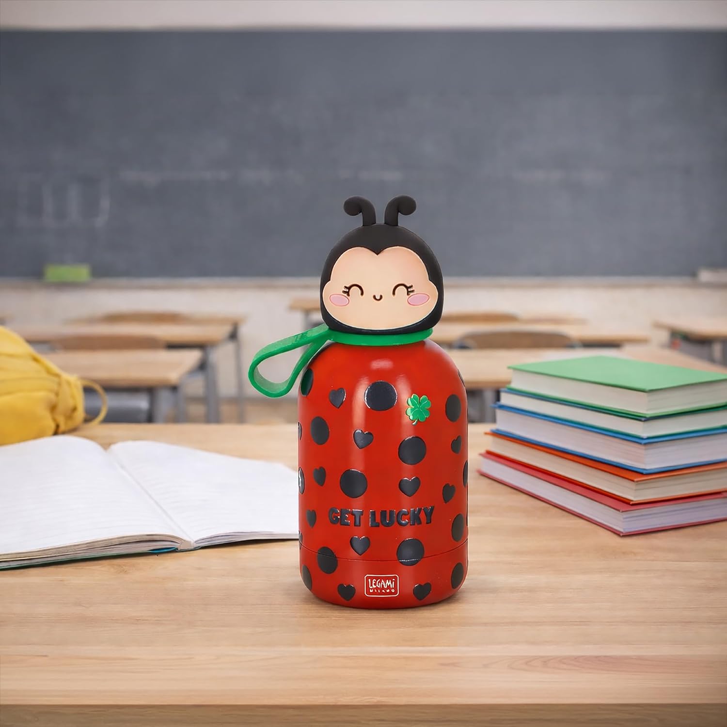 Legami - Hot&Cold BFF Ladybug Kids Thermos Flask Double Walled 18/8 Stainless Steel Airtight Keeps Warm for 12 Hours