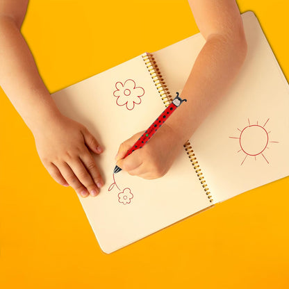Legami - Click&Clack Pen in Two Colours, Ladybug Theme, Red and Black Ink, Snap Pen, Ideal for School Office Home, Two-Tone, Tip Diameter 1 mm