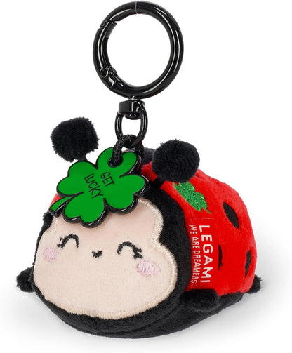 Legami Super Soft! Ladybug Theme Keychain, Plush Keychain, Engraved Message Pendant and Zinc Carabiner, 7 x 11 cm