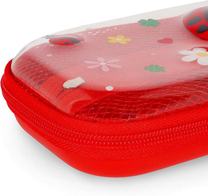 Legami - Wonderwow Pencil Case, Ladybug Theme, 2 Compartments and Inner Pen Holder, Inner Compartment with Mesh Fabric, Zip Closure, 23 x 11 x 5 cm