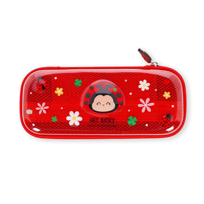 Legami - Wonderwow Pencil Case, Ladybug Theme, 2 Compartments and Inner Pen Holder, Inner Compartment with Mesh Fabric, Zip Closure, 23 x 11 x 5 cm