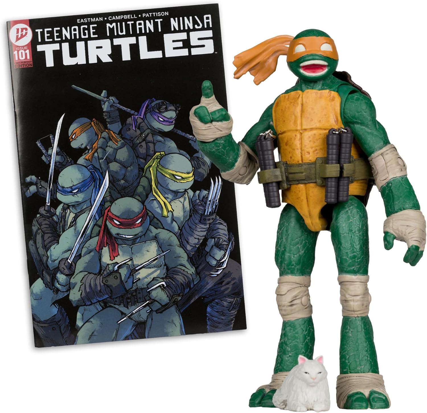 McFarlane Teenage Mutant Ninja Turtles (Page Punchers) Michelangelo 5in Action Figure with Comic Toys