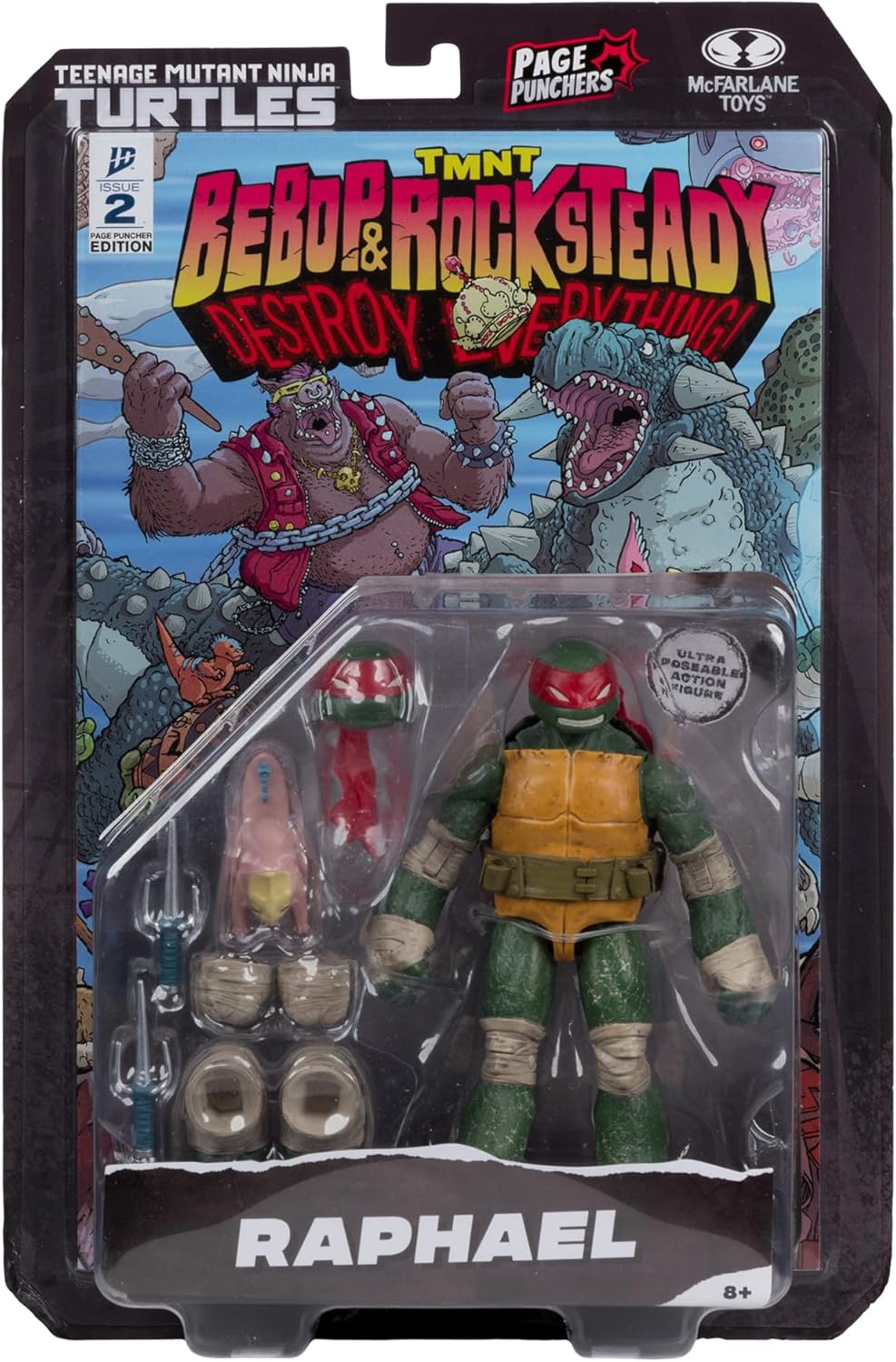 McFarlane Teenage Mutant Ninja Turtles (Page Punchers) Raphael 5in Action Figure with Comic Toys