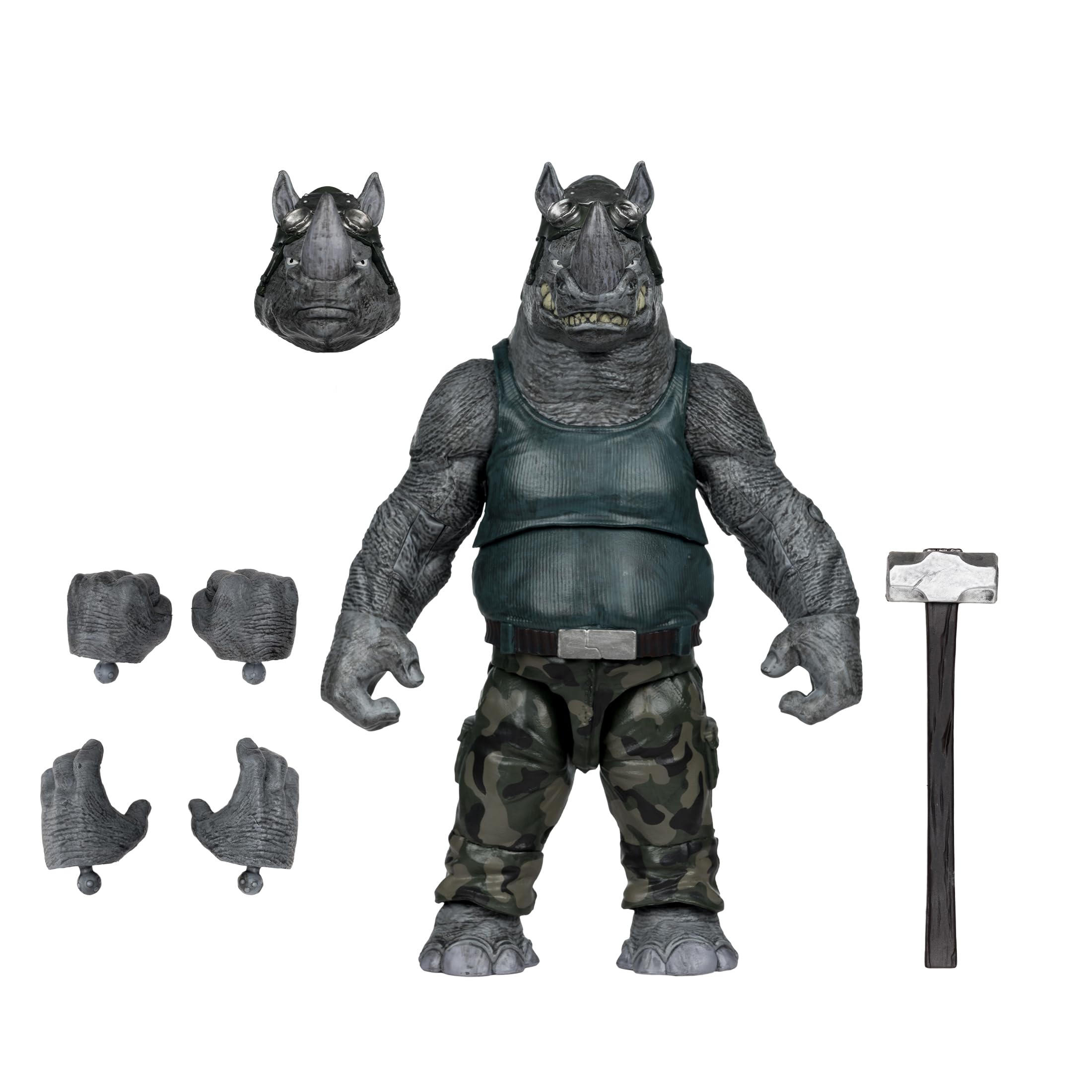 McFarlane Teenage Mutant Ninja Turtles (Page Punchers) Rocksteady 5in Action Figure with Comic Toys