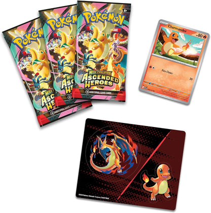 Pokémon TCG: Mega Evolution—Ascended Heroes Tech Sticker Collection—Charmander (1 Foil Promo Card & 3 Booster Packs