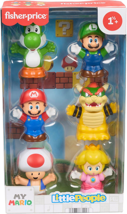 Fisher-Price Little People My Mario 6-delige figuurset met personages voor jonge kinderen vanaf 18 maanden, JHG63