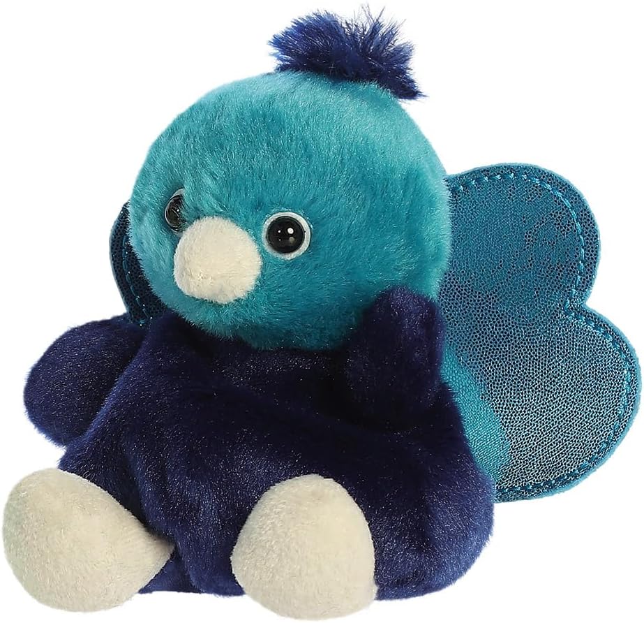 AURORA 33941, Palm Pals Elton Peacock, 13cm, Soft Toy, Blue