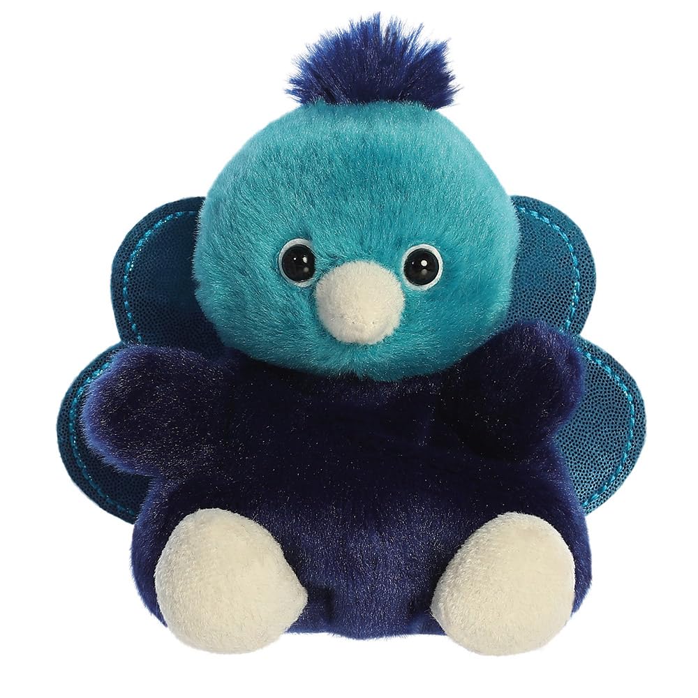 AURORA 33941, Palm Pals Elton Peacock, 13cm, Soft Toy, Blue