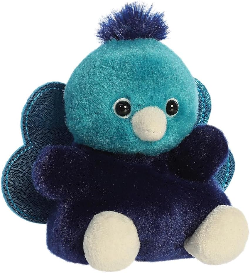 AURORA 33941, Palm Pals Elton Peacock, 13cm, Soft Toy, Blue