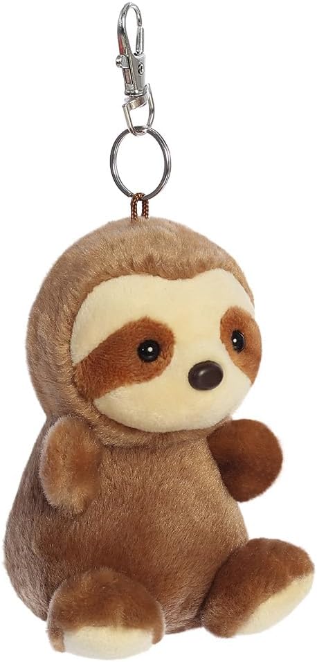AURORA, 34118, Palm Pals Slomo Sloth Clip-On, 10cm, Soft Toy, Brown