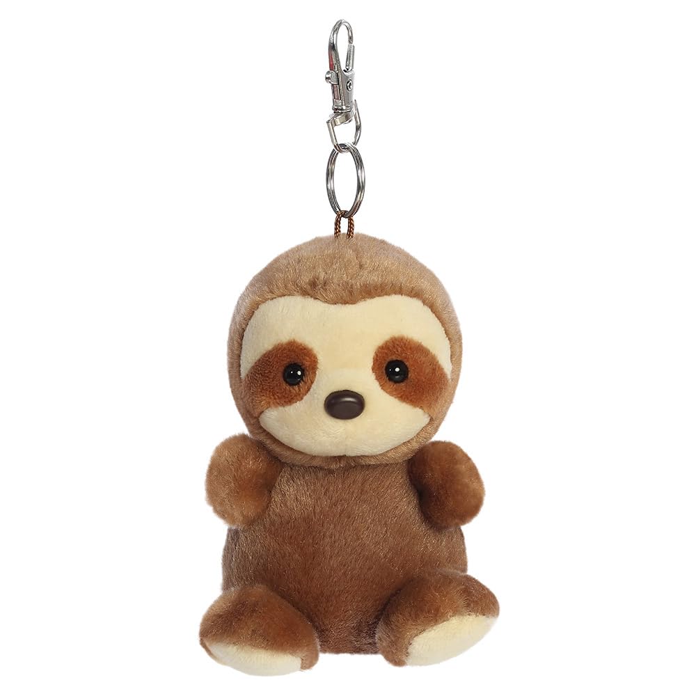 AURORA, 34118, Palm Pals Slomo Sloth Clip-On, 10cm, Soft Toy, Brown