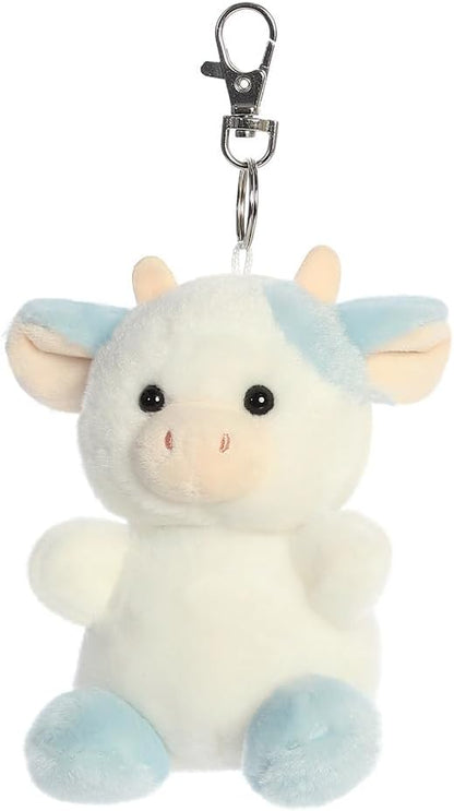 AURORA 34119, Palm Pals Skyla Blueberry Cow Clip-On, 10cm, Soft Toy, White