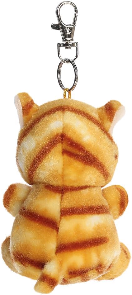 AURORA, 34121, Palm Pals Meow Kitty Clip-On,10cm, Soft Toy, Orange & white