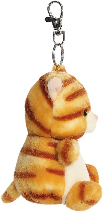 AURORA, 34121, Palm Pals Meow Kitty Clip-On,10cm, Soft Toy, Orange & white
