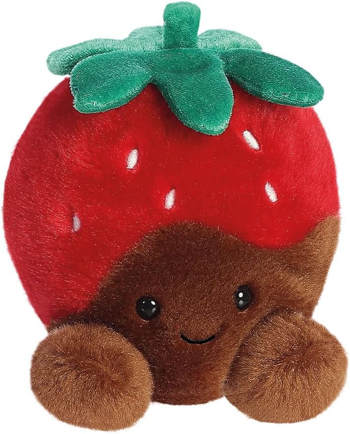 AURORA 77222, Palm Pals Valentino Chocolate Strawberry, 13cm, Soft Toy, Red & Brown