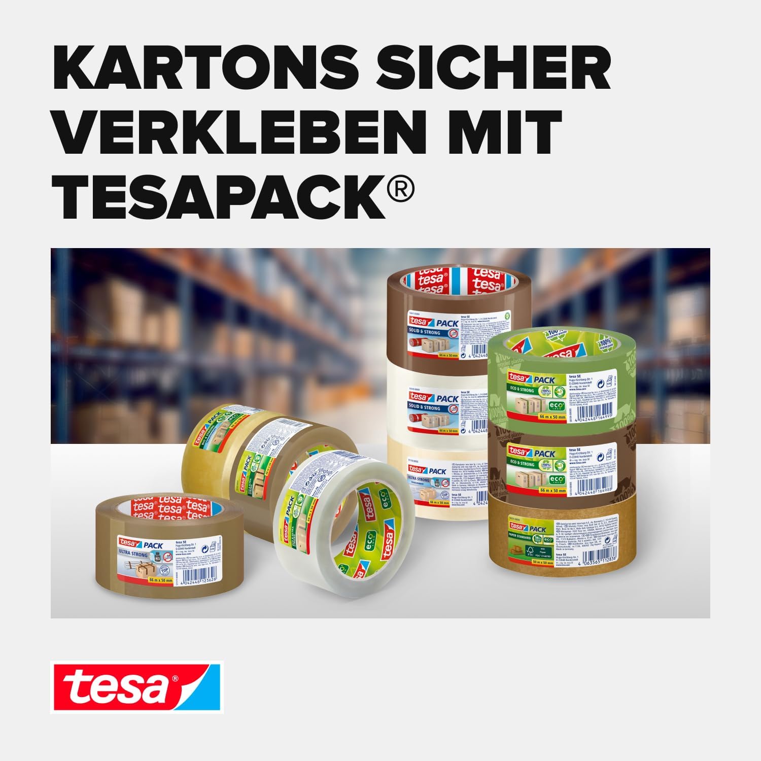 tesapack PP 4195,  66m 50mm transparent -