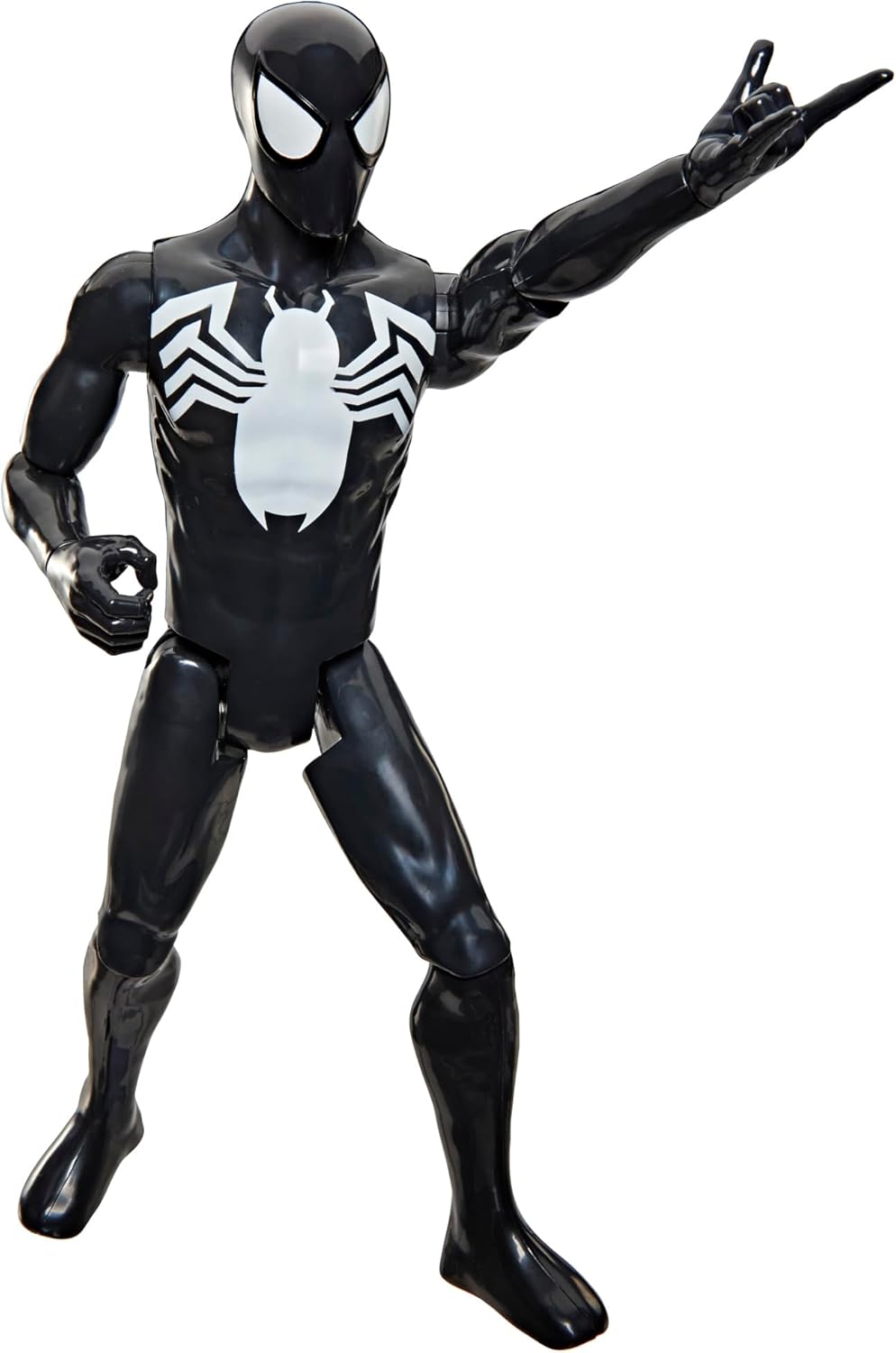 Marvel Spider-Man Titan Series Black Suit Spider-Man Action Figure, 30-cm-scale (12 Inch) Super Hero Toys for Children Ages 4+