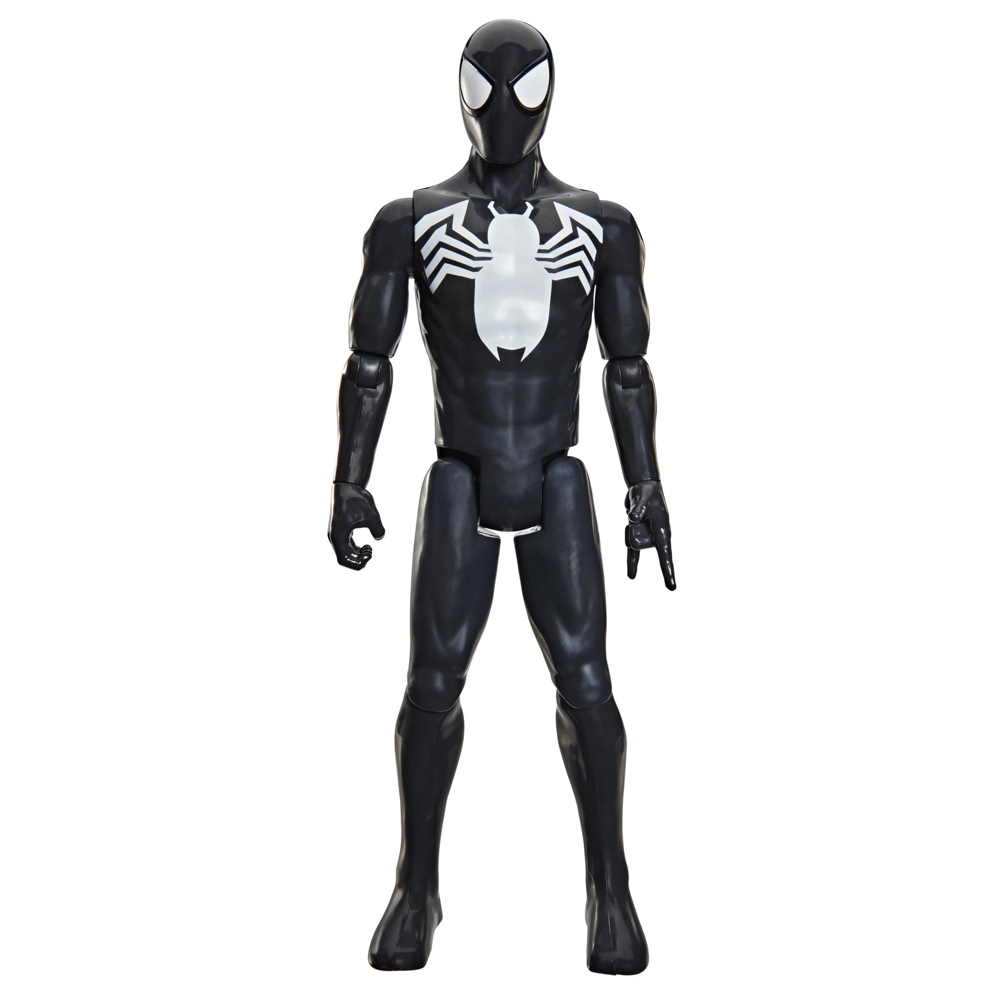 Marvel Spider-Man Titan Series Black Suit Spider-Man Action Figure, 30-cm-scale (12 Inch) Super Hero Toys for Children Ages 4+