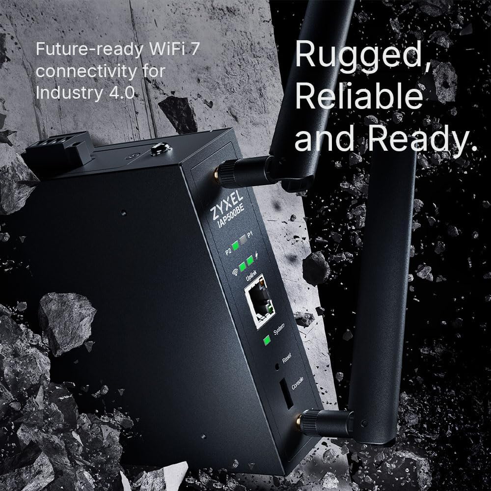 Zyxel WiFi 7 BE5000 Access Point Wireless | Design Industriale Robusto | 2,5 Gb 4-Stream Dual-Radio | Installazione Flessibile | App Nebula, Cloud, Controller o Standalone