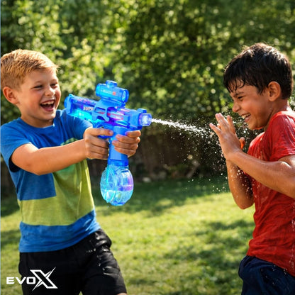 Evo-X Electric Water Gun, Rechargeable Light Up Aqua Blaster, Led Firing Effect, 320ml Tank, USB Charging, Kids Outdoor Summer Toys