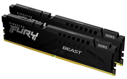 Kingston FURY Beast Black DDR5 16GB (2x8GB) 6000MT/s CL30 DIMM Desktop Gaming Memory Kit of 2 AMD EXPO and Intel XMP - KF560C30BBEK2-16