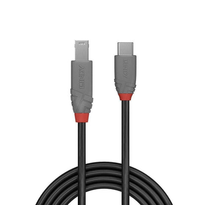 LINDY 2m USB 3.1 Cable, USB-C Male to USB-B 3.0 Male Type B, for MacBook Pro/Air, External Hard Drive, Scanner, Printer, Docking Station
