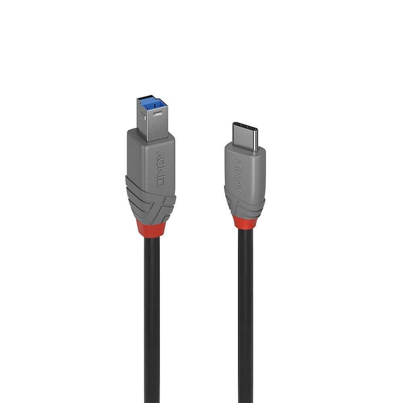 LINDY 2m USB 3.1 Cable, USB-C Male to USB-B 3.0 Male Type B, for MacBook Pro/Air, External Hard Drive, Scanner, Printer, Docking Station