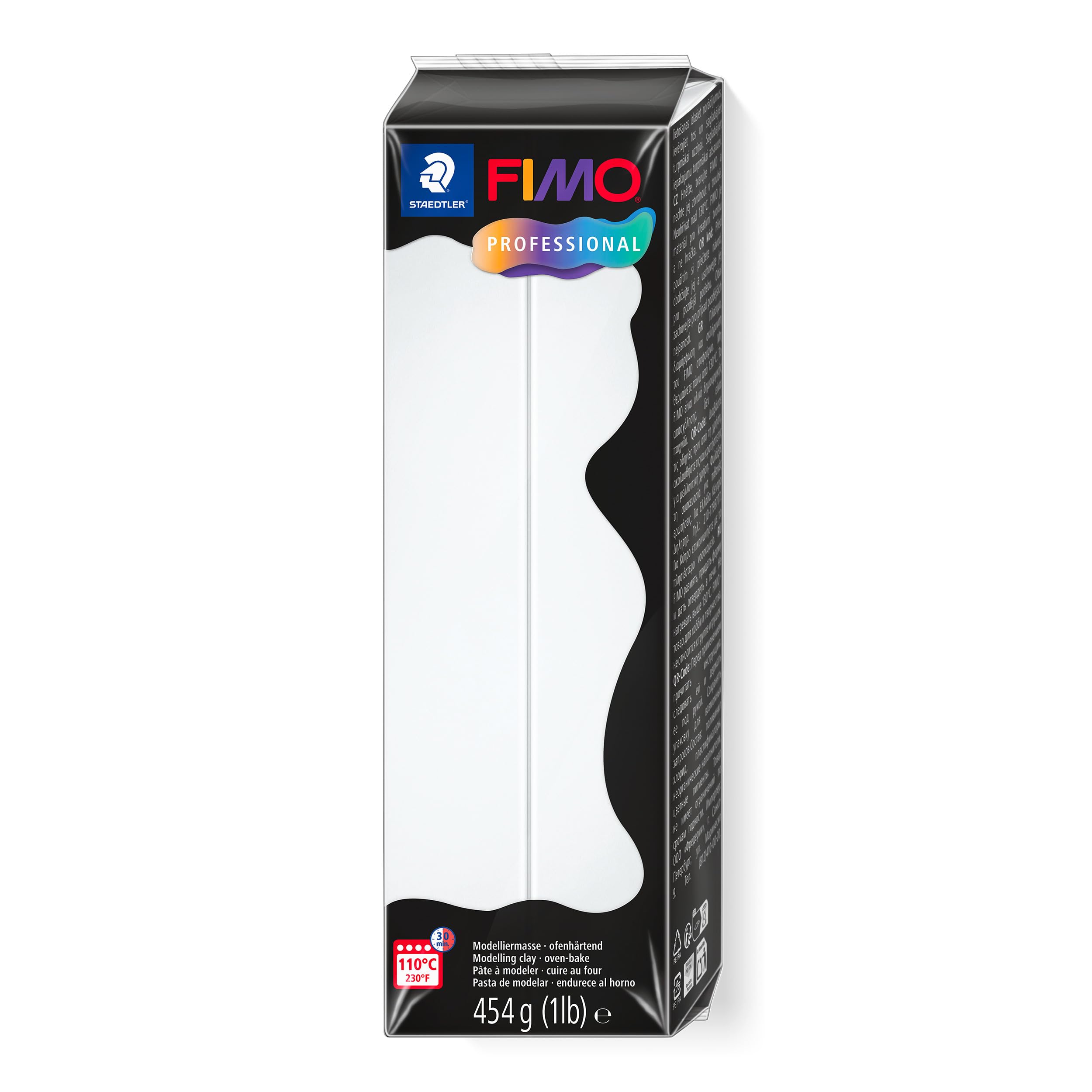 STAEDTLER 8041-0 FIMO Professional Oven-Hardening Polymer Modelling Clay, 454g - White (Single Block)
