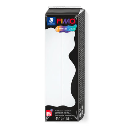 STAEDTLER 8041-0 FIMO Professional Oven-Hardening Polymer Modelling Clay, 454g - White (Single Block)