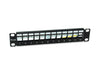 Equip 769331 12-Port Keystone Shielded Patch Panel, 10", Black