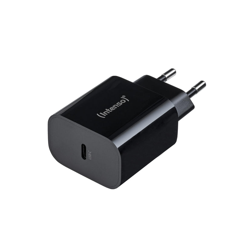 Intenso Adattatore W20C, 20 W, connettore USB-C per iPhone, Samsung Galaxy, iPad e altro, nero