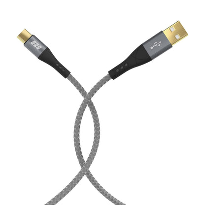 EFB-Elektronik USB-A auf USB-C Kabelset 60W QC 3A 0,5m+1m+2m+3m grau Goldkontakte Textilmantel