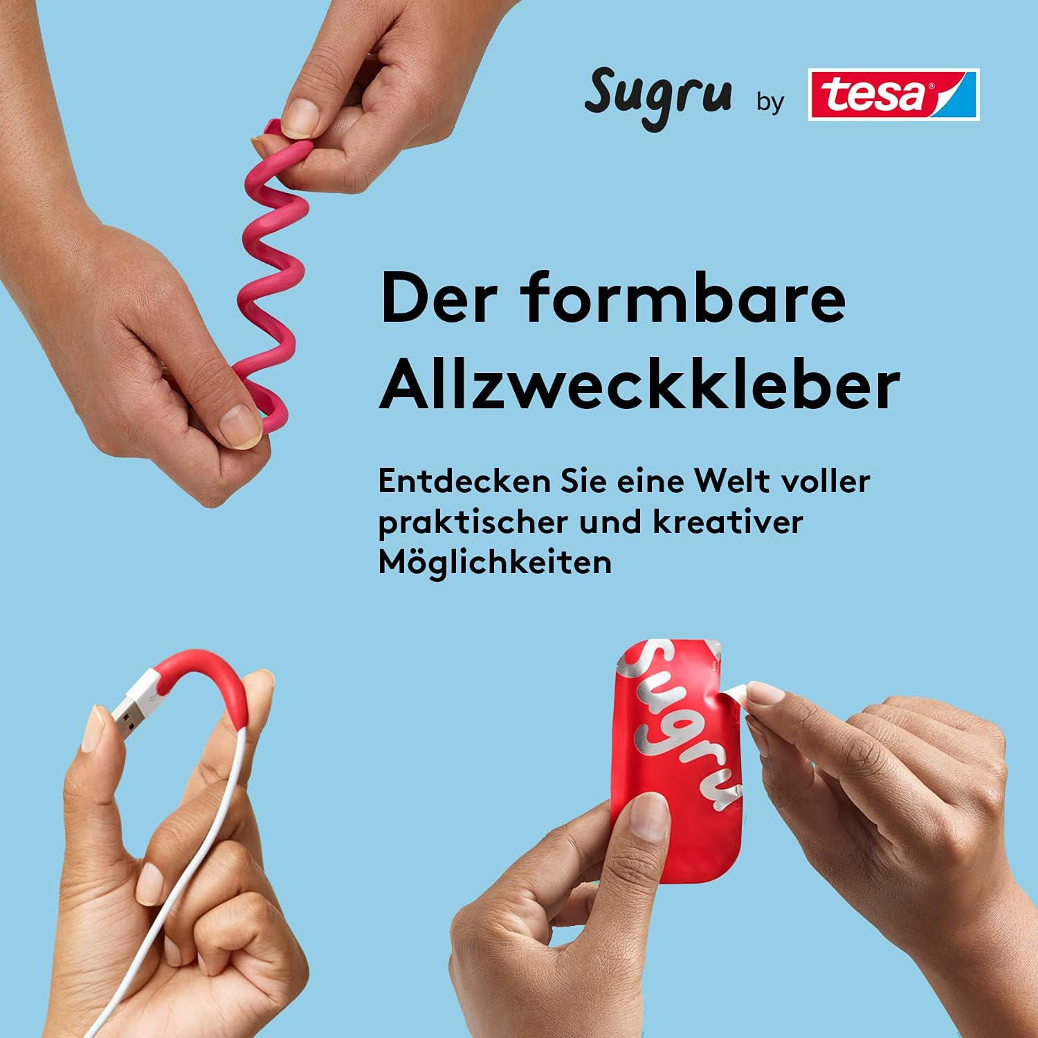tesa Sugru formbar Allzwckkleb 3er schw.