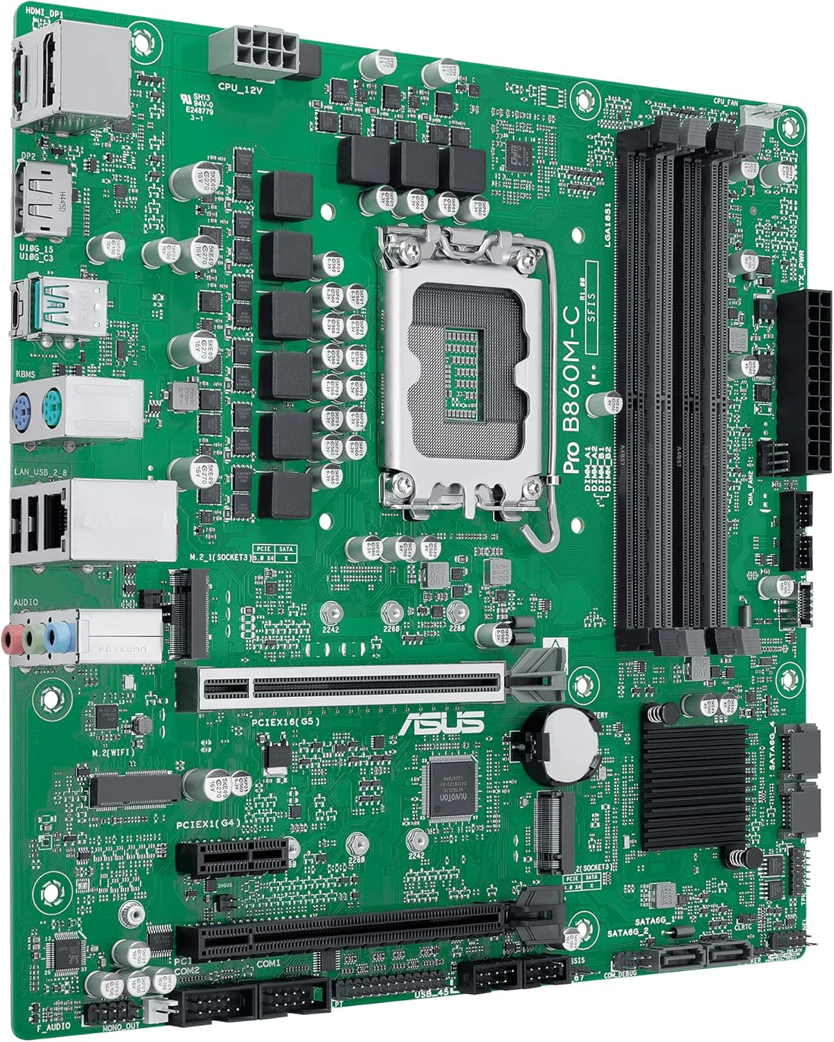 ASUS PRO B860M-C-CSM Business Motherboard Socket Intel LGA 1851 (microATX, PCIe 5.0, DDR5, SafeSlot, ASUS Control Center Express, CSM, Q-LED Core, COM Debug Header