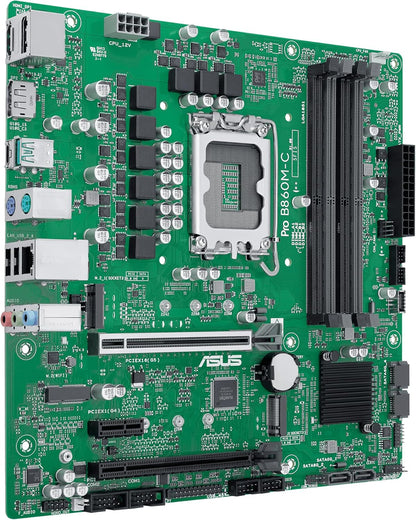 ASUS PRO B860M-C-CSM Business Motherboard Socket Intel LGA 1851 (microATX, PCIe 5.0, DDR5, SafeSlot, ASUS Control Center Express, CSM, Q-LED Core, COM Debug Header