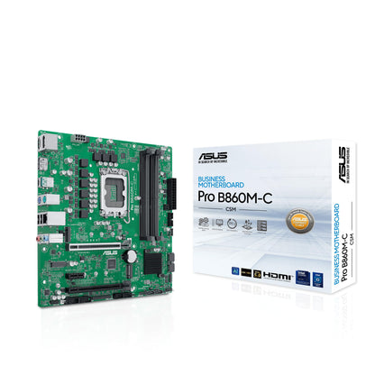 ASUS PRO B860M-C-CSM Business Motherboard Socket Intel LGA 1851 (microATX, PCIe 5.0, DDR5, SafeSlot, ASUS Control Center Express, CSM, Q-LED Core, COM Debug Header