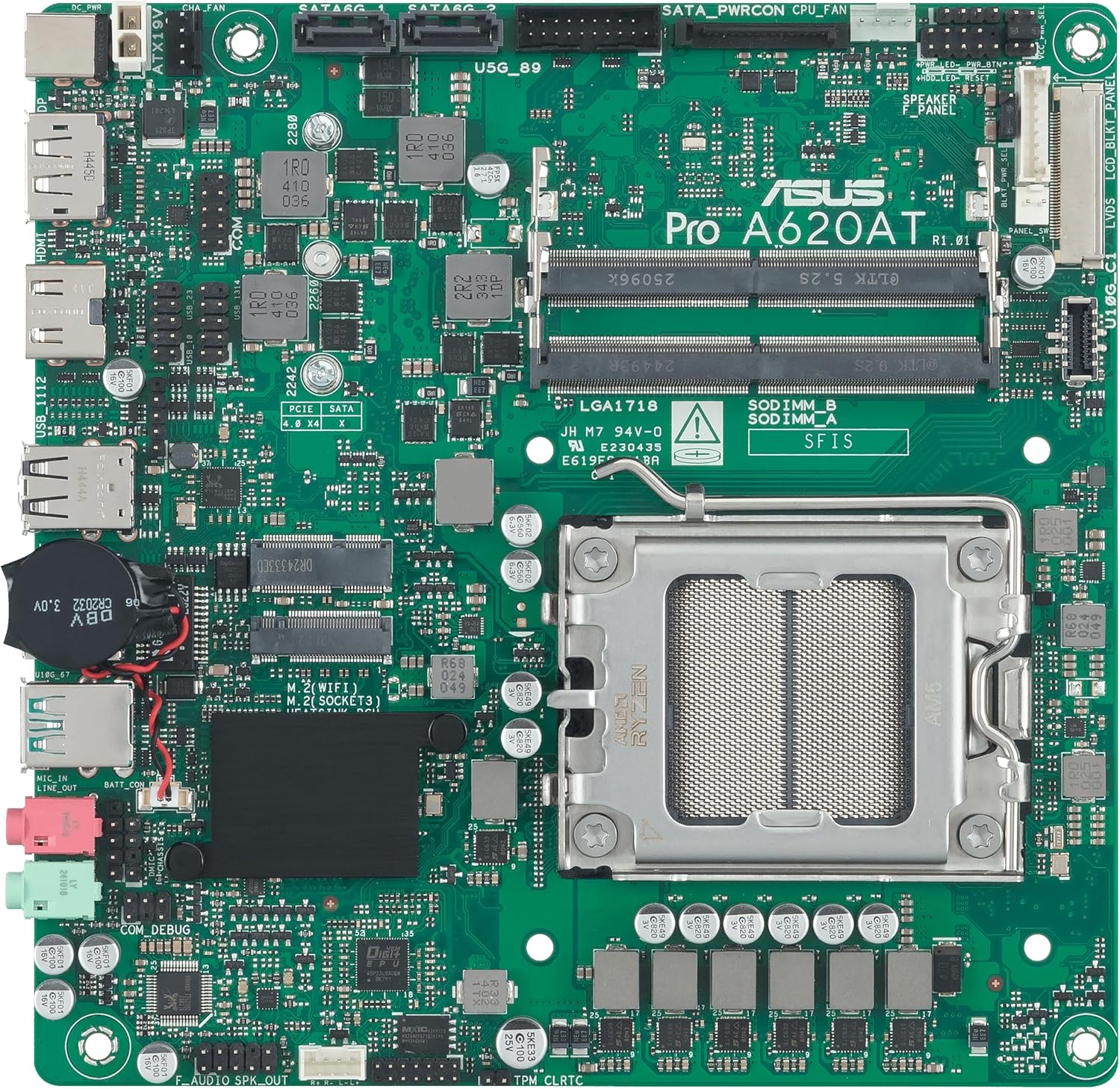 ASUS Pro A620at-Csm - Corporate Stable Model Amd A620a Am5 Thin Mini Itx 2 Ddr5