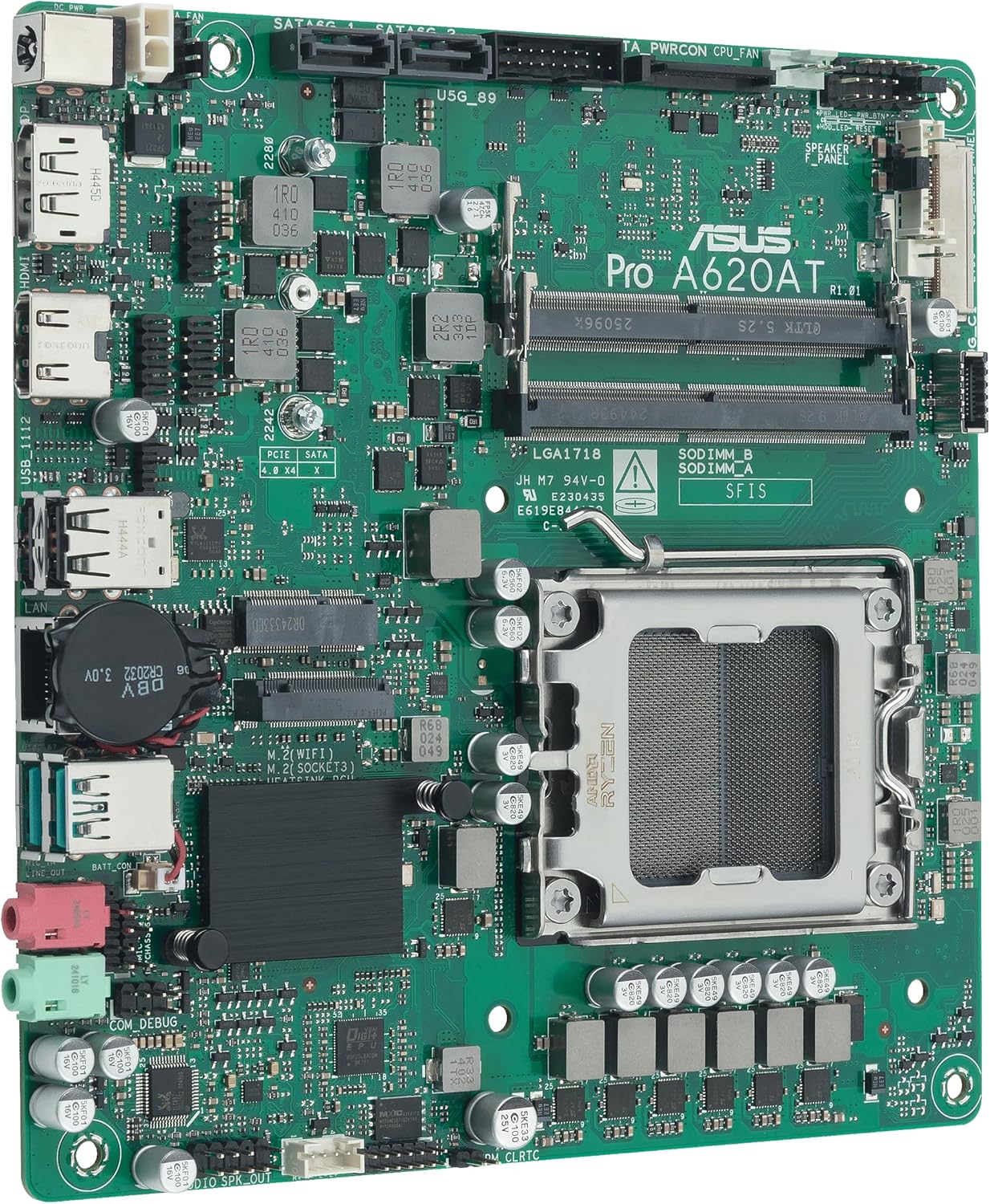 ASUS Pro A620at-Csm - Corporate Stable Model Amd A620a Am5 Thin Mini Itx 2 Ddr5
